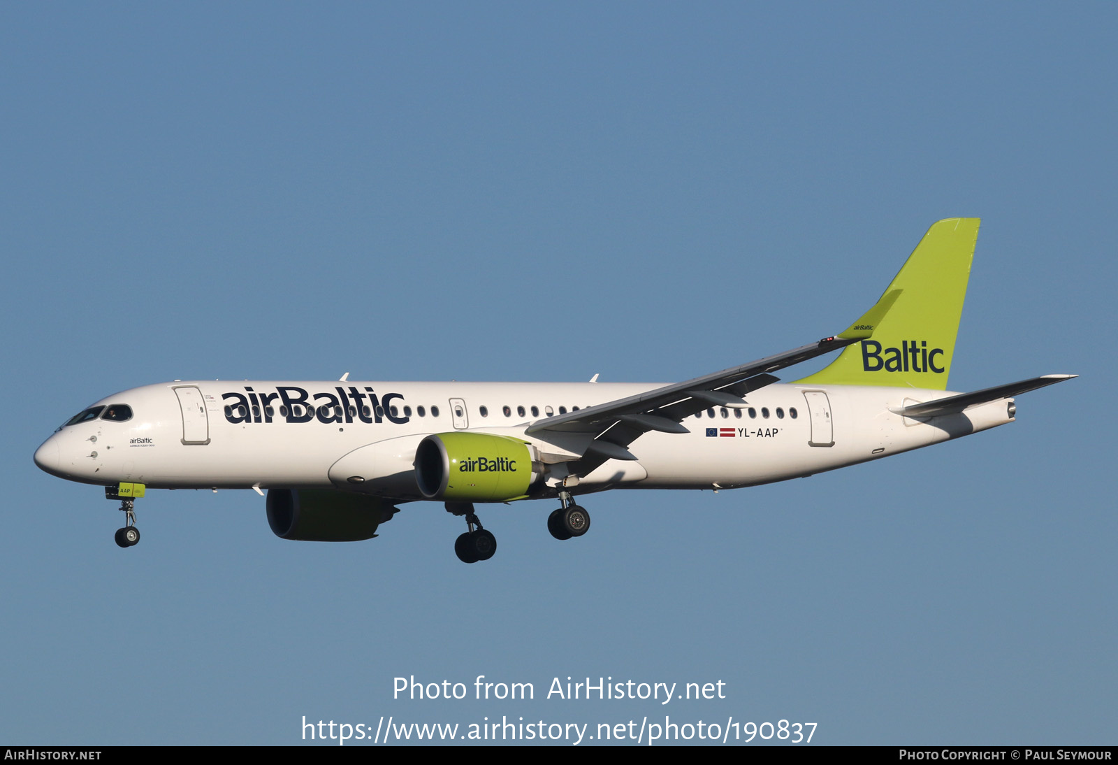 Aircraft Photo of YL-AAP | Airbus A220-371 (BD-500-1A11) | AirBaltic | AirHistory.net #190837