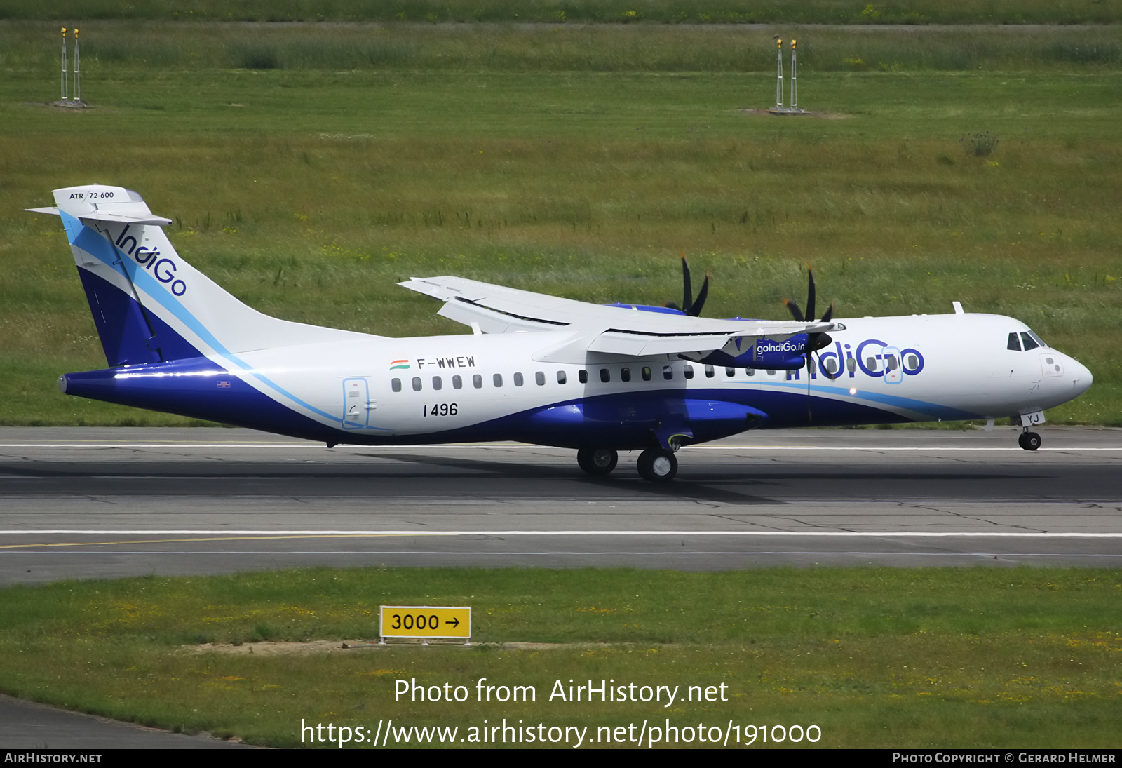 Aircraft Photo of F-WWEW | ATR ATR-72-600 (ATR-72-212A) | IndiGo | AirHistory.net #191000