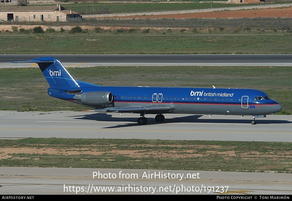 Aircraft Photo of G-BXWE | Fokker 100 (F28-0100) | BMI - British Midland International | AirHistory.net #191237