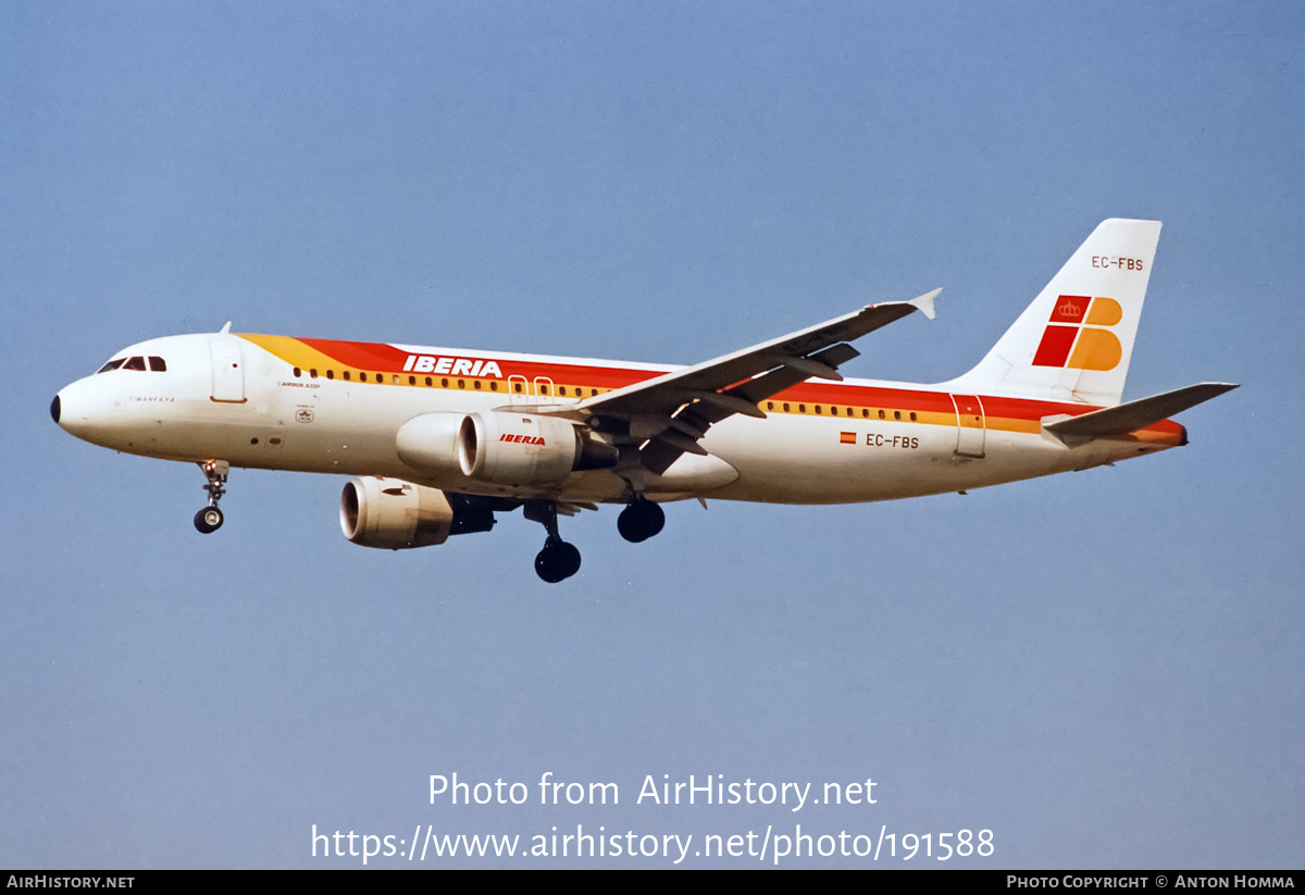 Aircraft Photo of EC-FBS | Airbus A320-211 | Iberia | AirHistory.net #191588