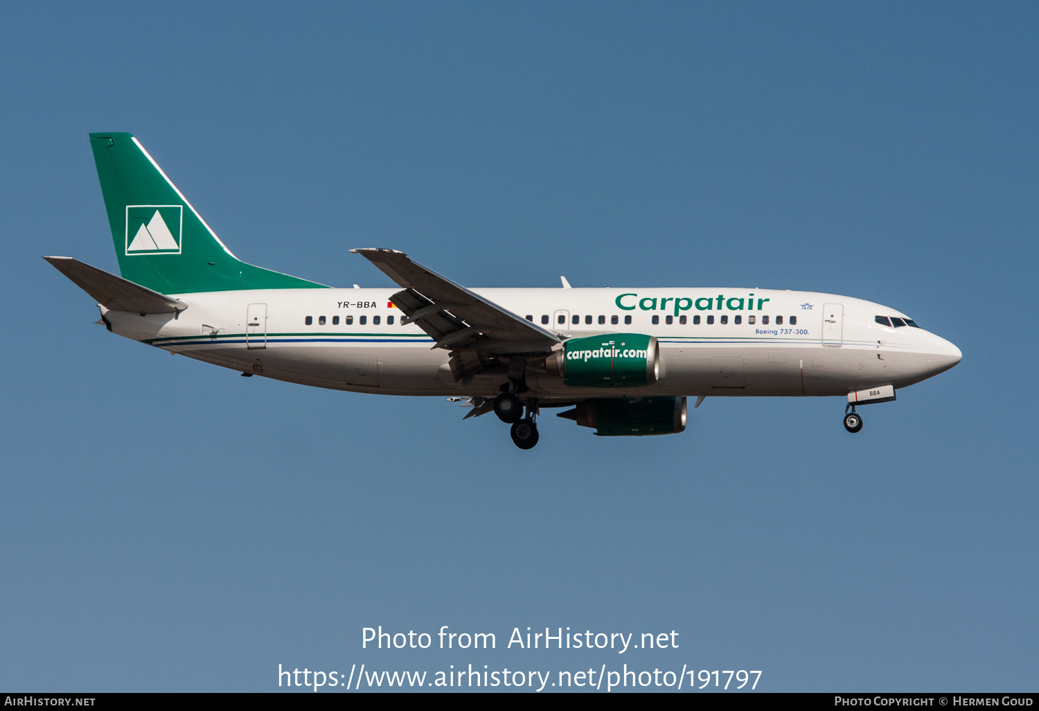 Aircraft Photo of YR-BBA | Boeing 737-36M | Carpatair | AirHistory.net #191797