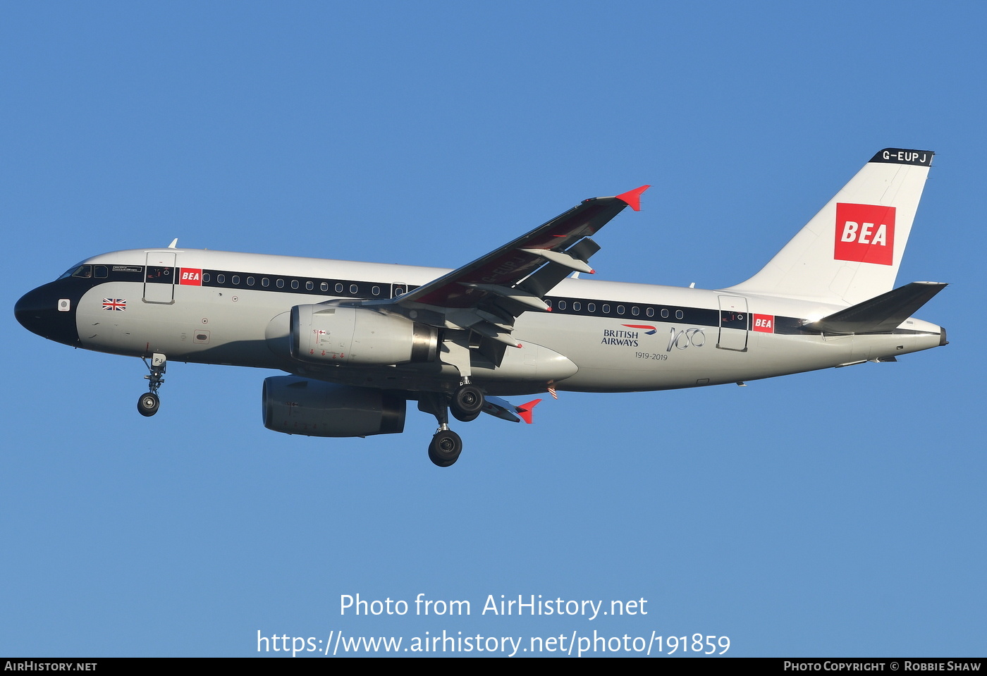 Aircraft Photo of G-EUPJ | Airbus A319-131 | British Airways | BEA - British European Airways | AirHistory.net #191859