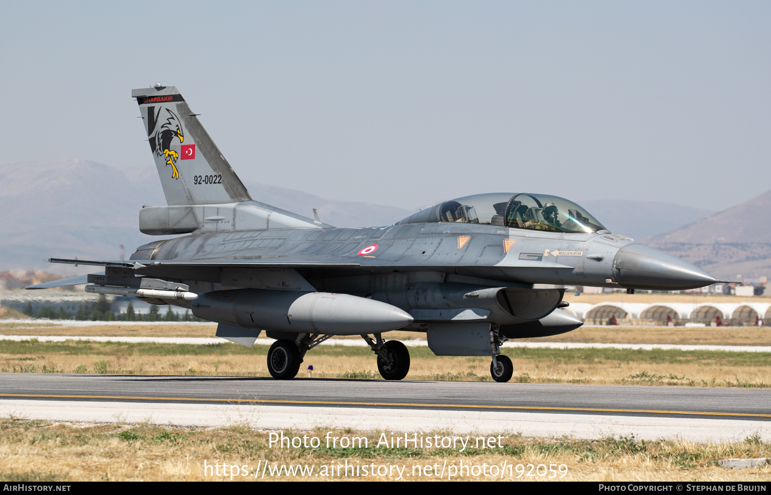 Aircraft Photo of 92-0022 | Lockheed Martin F-16D Fighting Falcon | Turkey - Air Force | AirHistory.net #192059