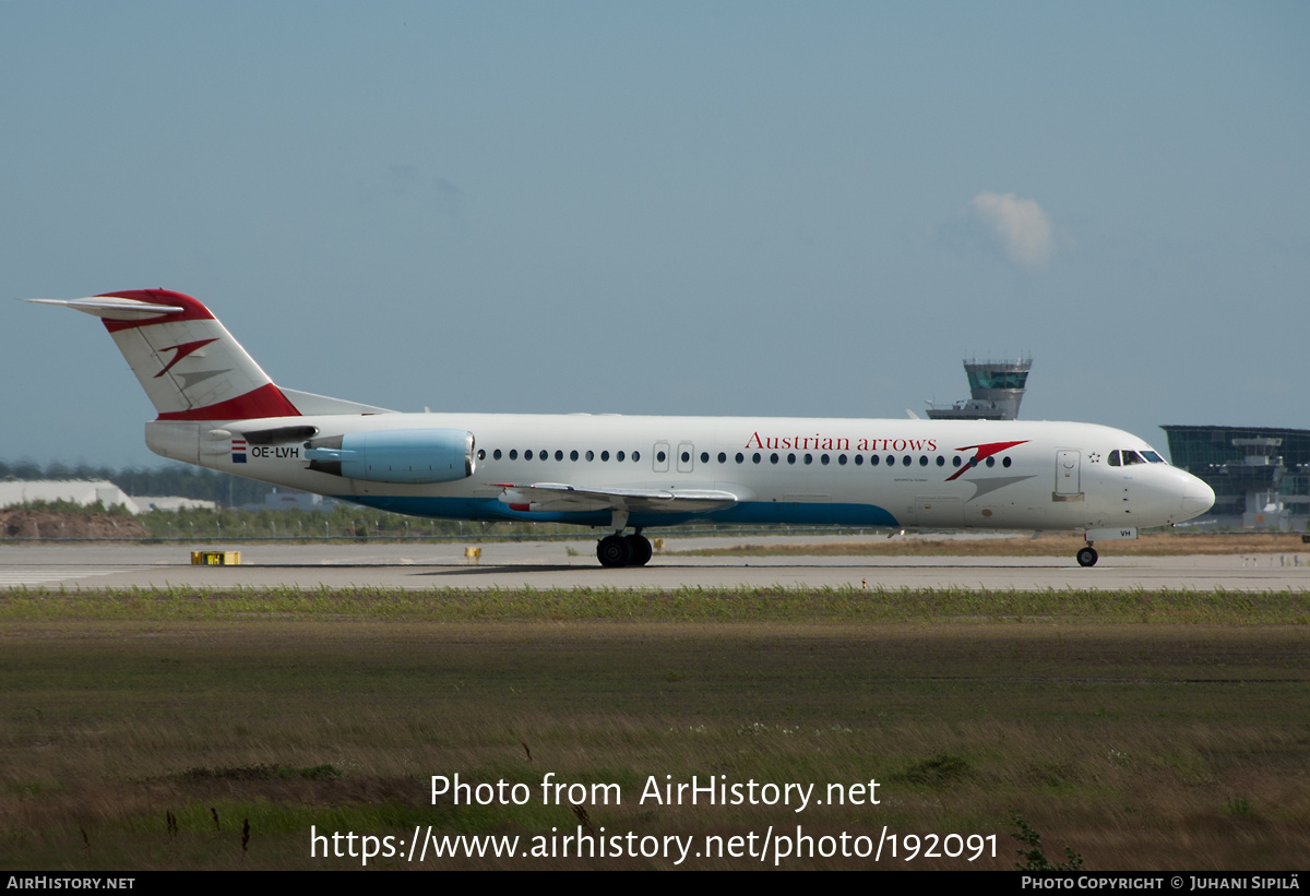 Aircraft Photo of OE-LVH | Fokker 100 (F28-0100) | Austrian Arrows | AirHistory.net #192091