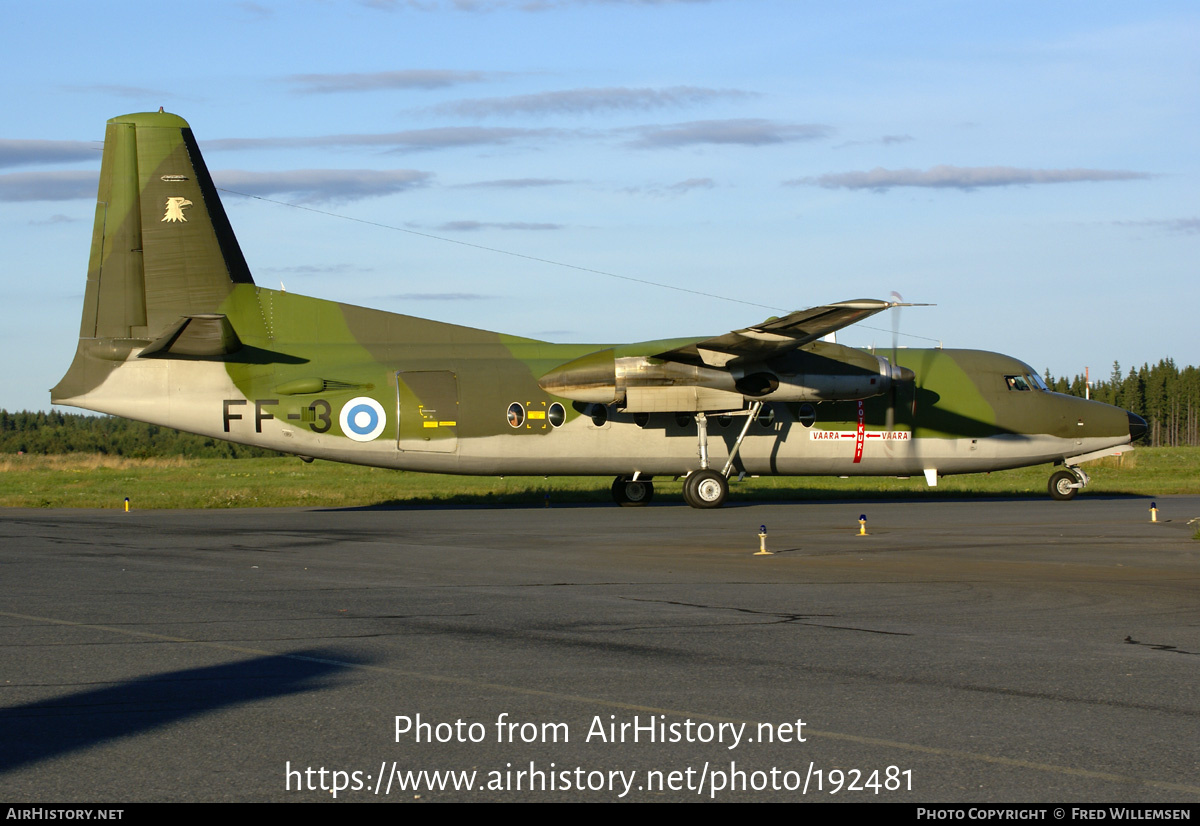 Aircraft Photo of FF-3 | Fokker F27-400M Troopship | Finland - Air Force | AirHistory.net #192481