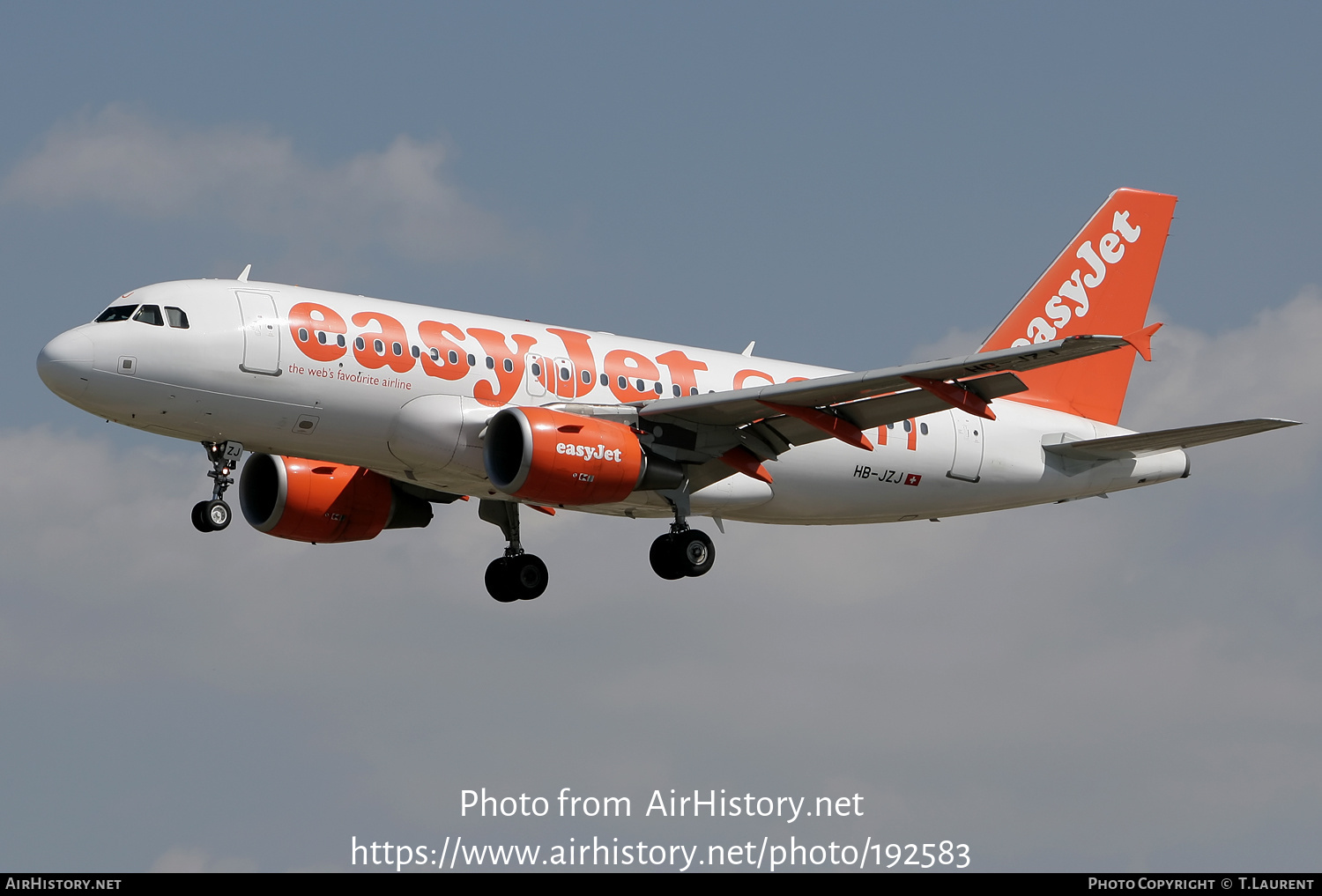 Aircraft Photo of HB-JZJ | Airbus A319-111 | EasyJet | AirHistory.net #192583