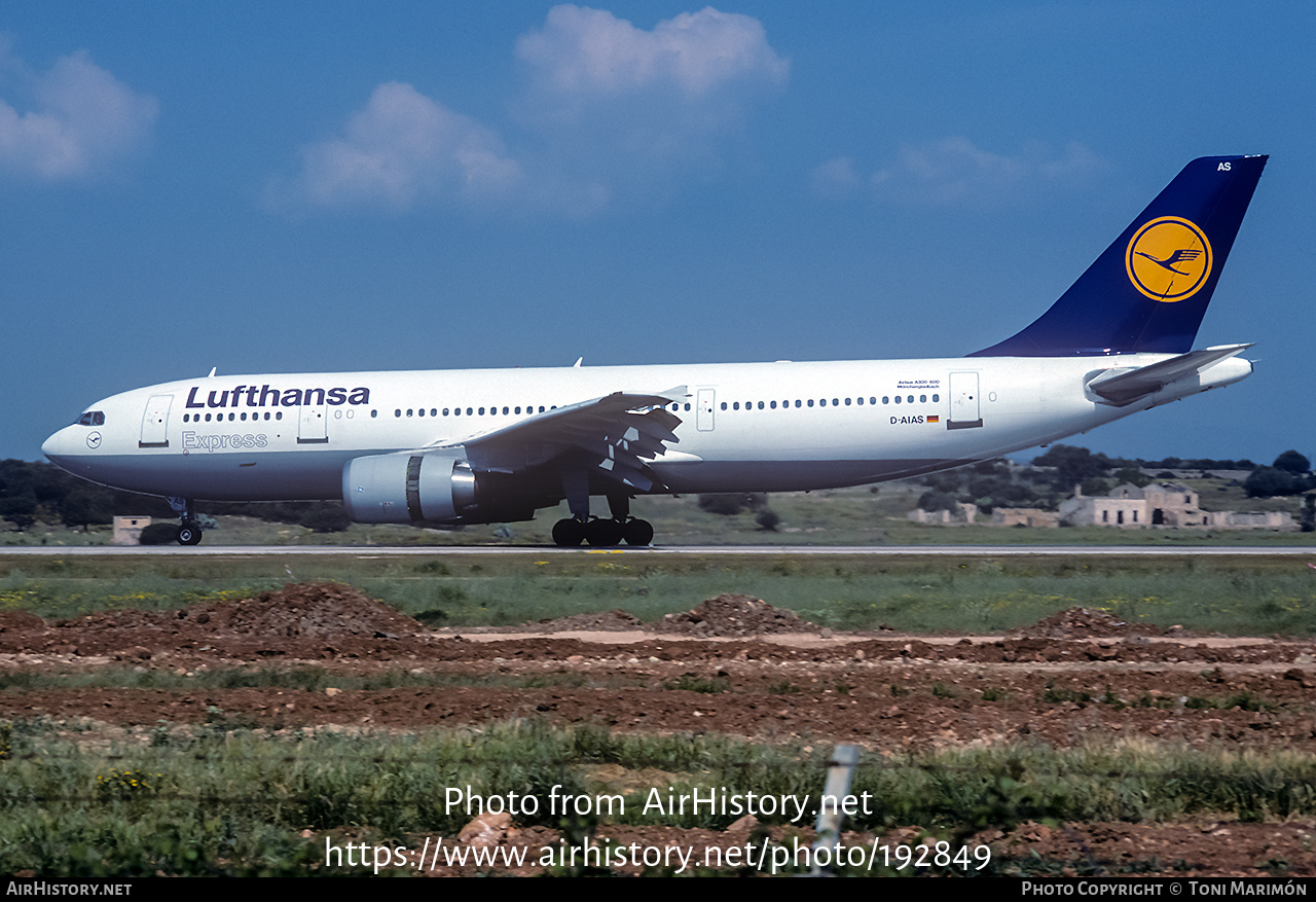 Aircraft Photo of D-AIAS | Airbus A300B4-603 | Lufthansa Express | AirHistory.net #192849