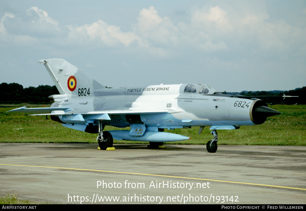 Aircraft Photo of 6824 | Mikoyan-Gurevich MiG-21MF-75 Lancer C | Romania - Air Force | AirHistory.net #193142