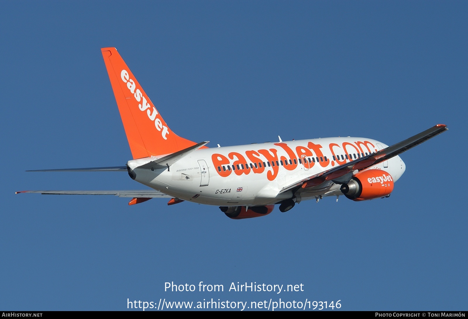 Aircraft Photo of G-EZKA | Boeing 737-73V | EasyJet | AirHistory.net #193146