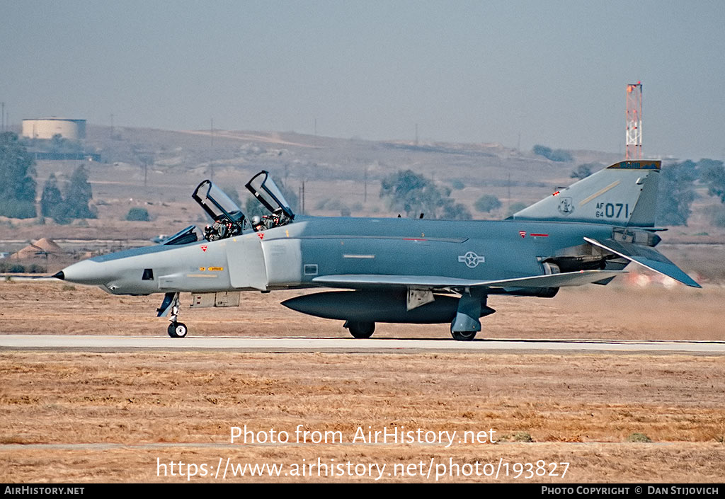 Aircraft Photo of 64-1071 / AF64071 | McDonnell Douglas RF-4C Phantom II | USA - Air Force | AirHistory.net #193827