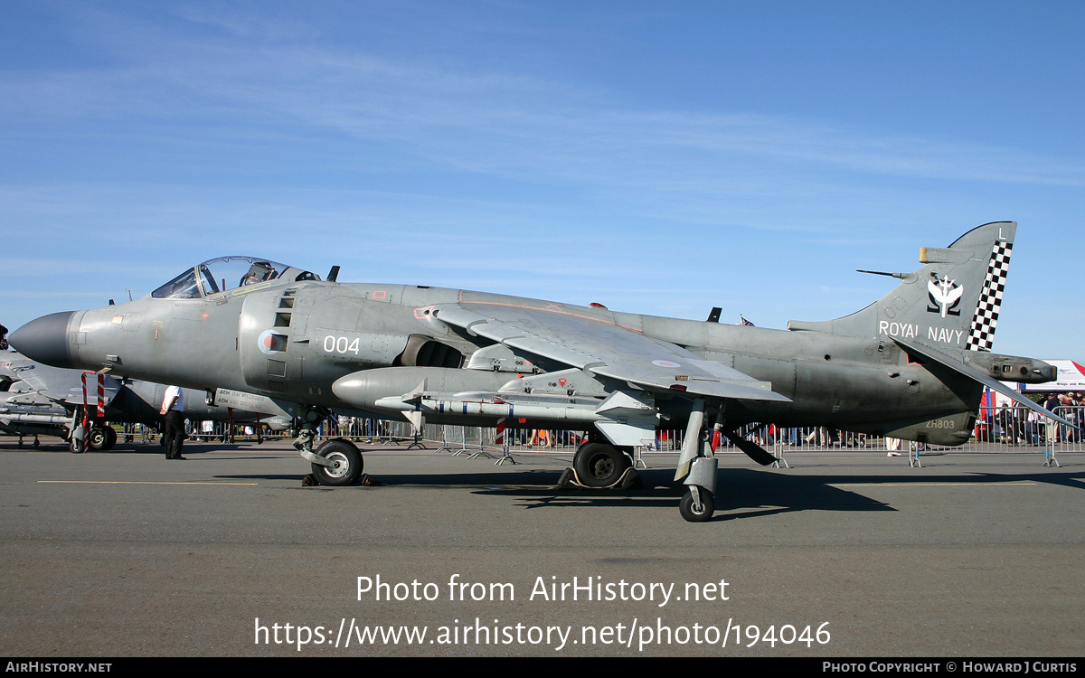 Aircraft Photo of ZH803 | British Aerospace Sea Harrier FA2 | UK - Navy | AirHistory.net #194046