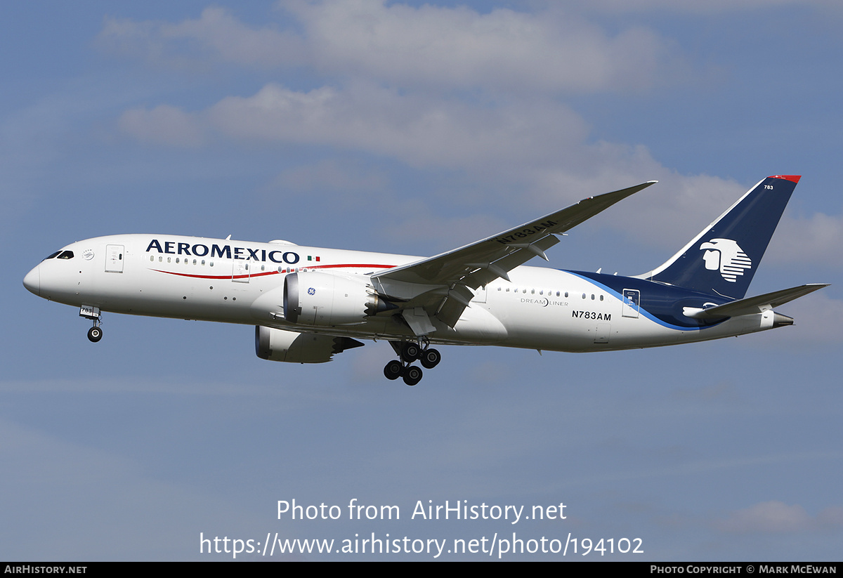 Aircraft Photo of N783AM | Boeing 787-8 Dreamliner | AeroMéxico | AirHistory.net #194102