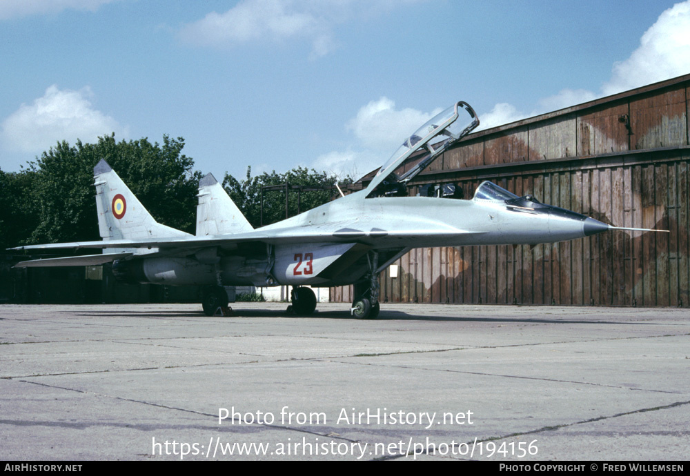 Aircraft Photo of 23 | Mikoyan-Gurevich MiG-29UB (9-51) | Romania - Air Force | AirHistory.net #194156