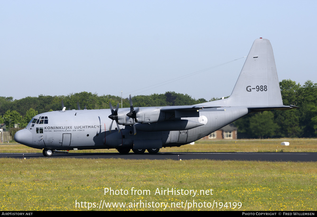 Aircraft Photo of G-988 | Lockheed C-130H Hercules | Netherlands - Air Force | AirHistory.net #194199