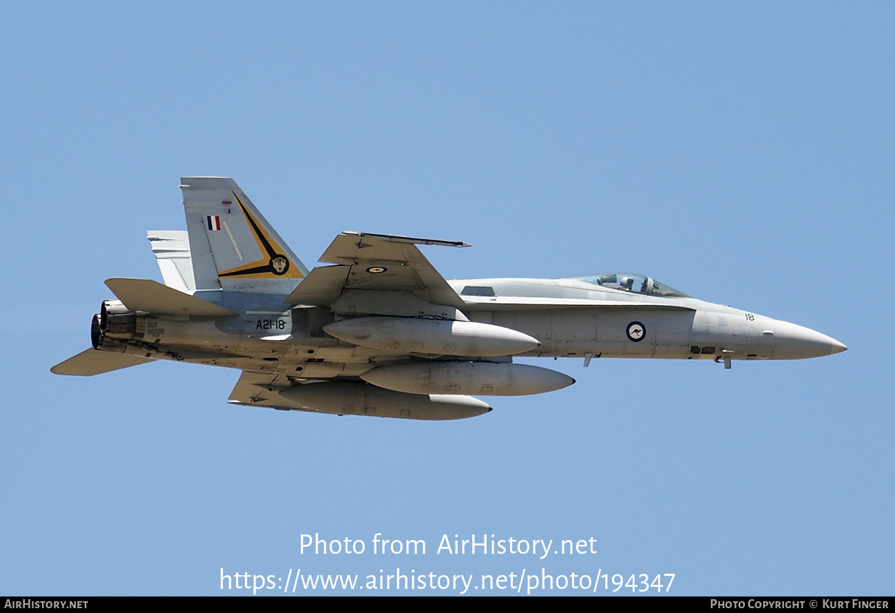 Aircraft Photo of A21-18 | McDonnell Douglas F/A-18A Hornet | AirHistory.net #194347