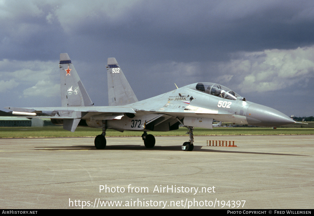 Aircraft Photo of 502 white | Sukhoi Su-30MK | Russia - Air Force | AirHistory.net #194397