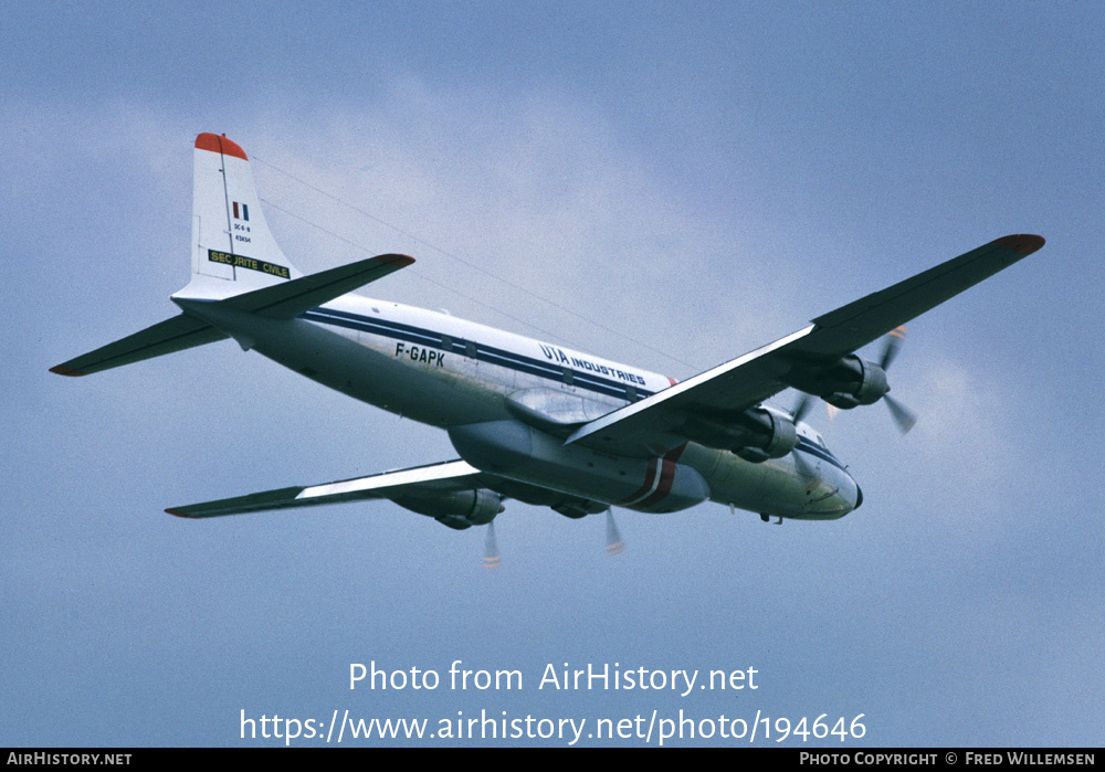 Aircraft Photo of F-GAPK | Douglas DC-6B/AT | UTA Industries | AirHistory.net #194646