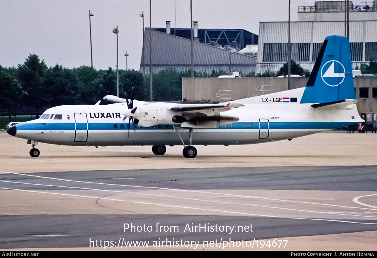 Aircraft Photo of LX-LGE | Fokker 50 | Luxair | AirHistory.net #194677