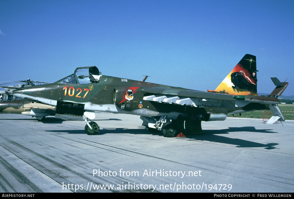 Aircraft Photo of 1027 | Sukhoi Su-25K | Slovakia - Air Force | AirHistory.net #194729