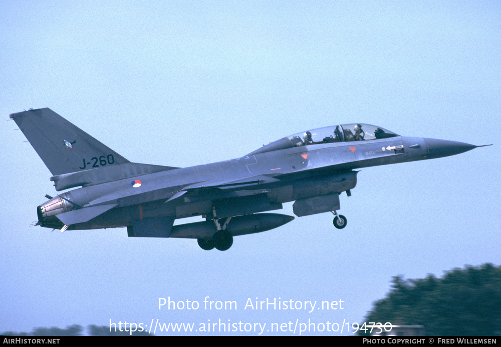 Aircraft Photo of J-260 | General Dynamics F-16B Fighting Falcon | Netherlands - Air Force | AirHistory.net #194730