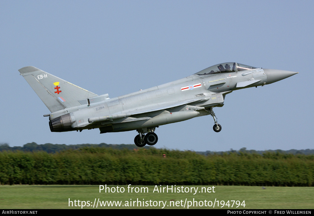 Aircraft Photo of ZJ914 | Eurofighter EF-2000 Typhoon FGR4 | UK - Air Force | AirHistory.net #194794