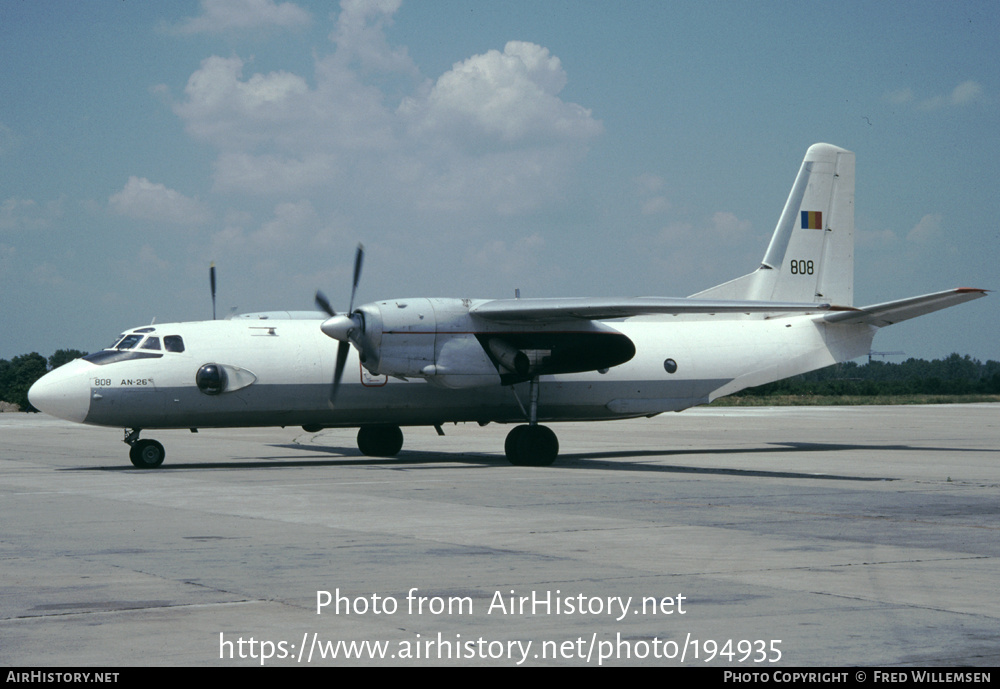 Aircraft Photo of 808 | Antonov An-26 | Romania - Air Force | AirHistory.net #194935