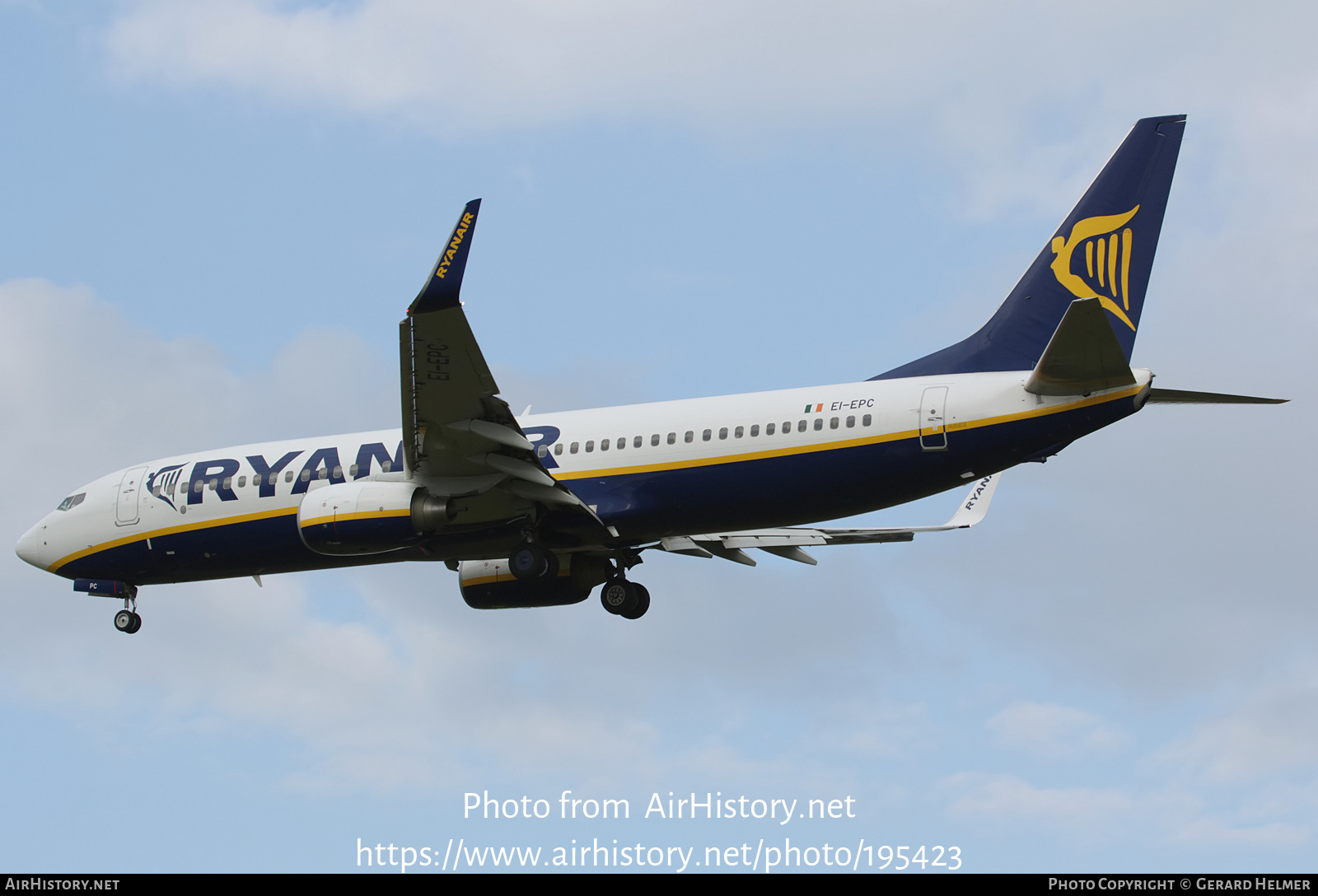 Aircraft Photo of EI-EPC | Boeing 737-8AS | Ryanair | AirHistory.net #195423