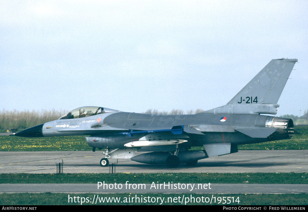 Aircraft Photo of J-214 | General Dynamics F-16A Fighting Falcon | Netherlands - Air Force | AirHistory.net #195514