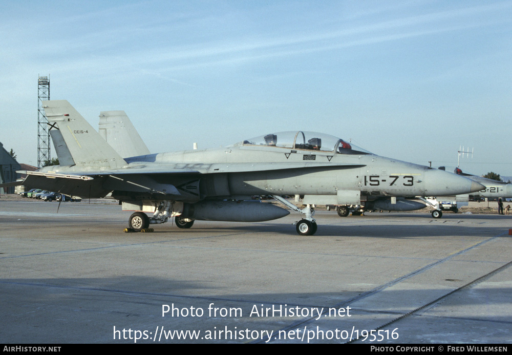 Aircraft Photo of CE15-4 | McDonnell Douglas EF-18B Hornet | Spain - Air Force | AirHistory.net #195516