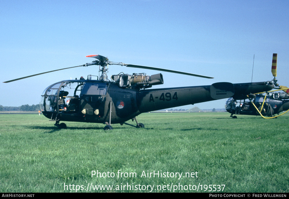 Aircraft Photo of A-494 | Sud SE-3160 Alouette III | Netherlands - Air Force | AirHistory.net #195537