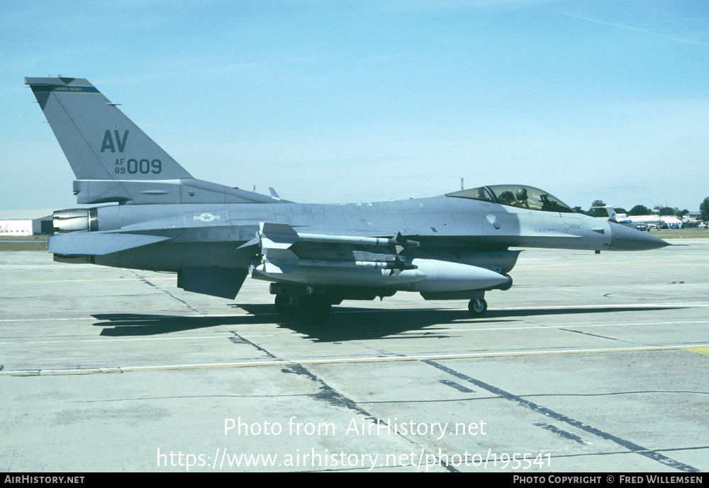 Aircraft Photo of 89-2009 / AF89-009 | General Dynamics F-16CG Fighting Falcon | USA - Air Force | AirHistory.net #195541