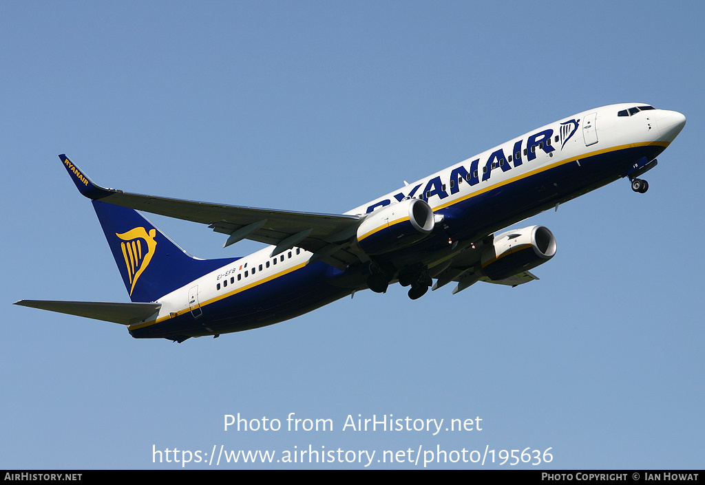 Aircraft Photo of EI-EFB | Boeing 737-8AS | Ryanair | AirHistory.net #195636