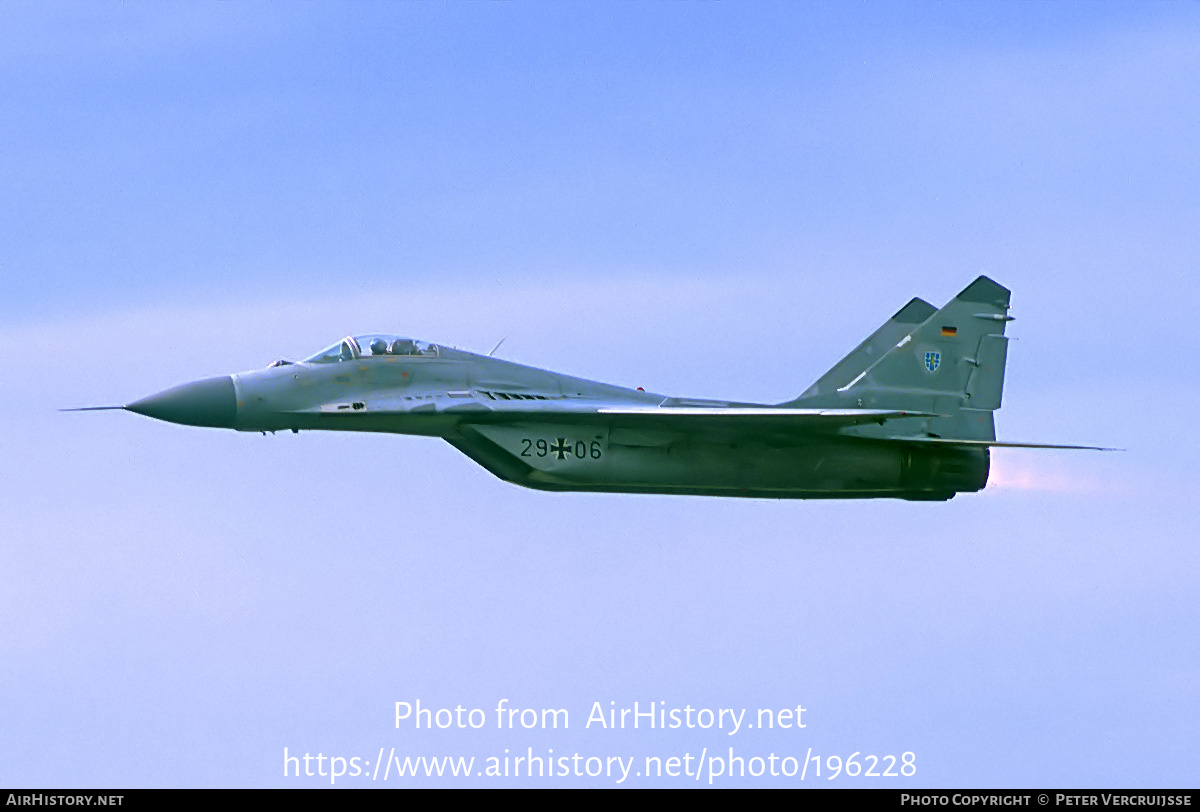 Aircraft Photo of 2906 | Mikoyan-Gurevich MiG-29G (9-12A) | Germany - Air Force | AirHistory.net #196228