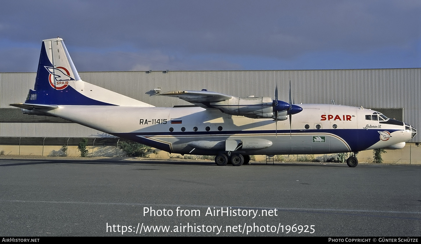 Aircraft Photo of RA-11415 | Antonov An-12A | SPAIR Air Transport Corporation | AirHistory.net #196925