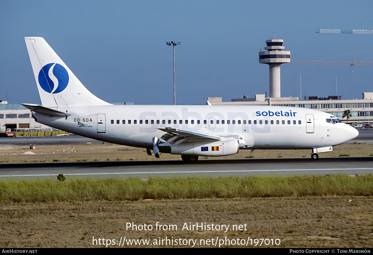 Aircraft Photo of OO-SDA | Boeing 737-229/Adv | Sobelair | AirHistory.net #197010