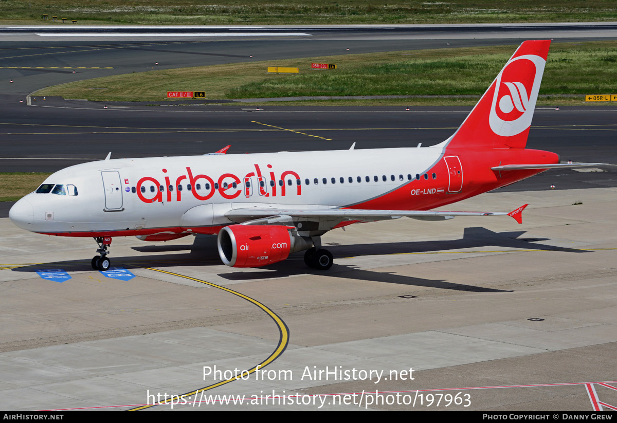 Aircraft Photo of OE-LND | Airbus A319-112 | Air Berlin | AirHistory.net #197963