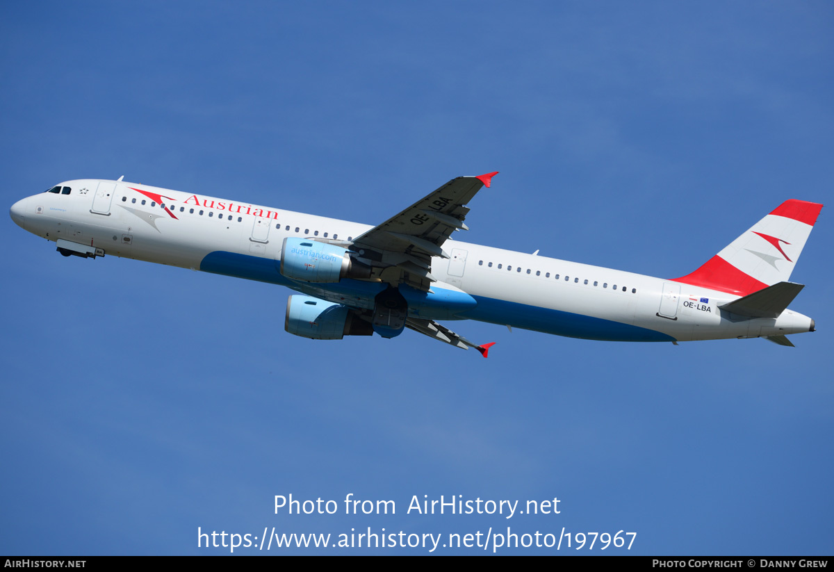 Aircraft Photo of OE-LBA | Airbus A321-111 | Austrian Airlines | AirHistory.net #197967