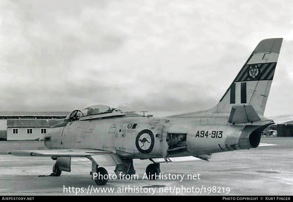 Aircraft Photo of A94-913 | Commonwealth CA-27 Sabre Mk30 | Australia - Air Force | AirHistory.net #198219