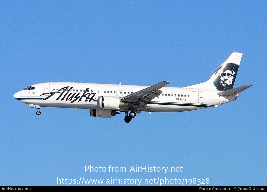 Aircraft Photo of N754AS | Boeing 737-4Q8 | Alaska Airlines | AirHistory.net #198328