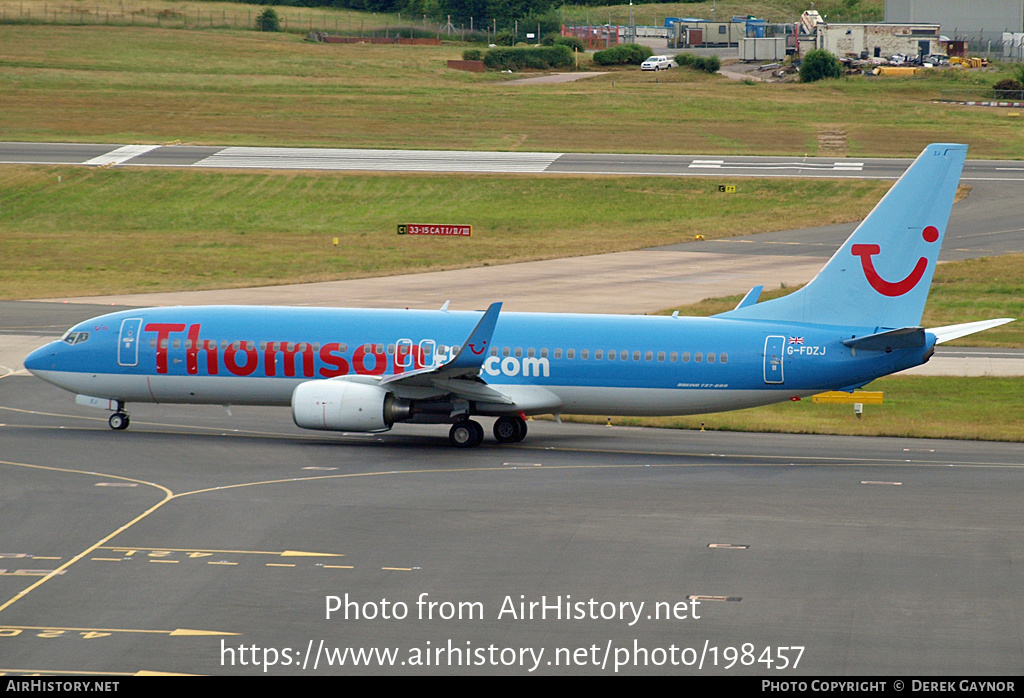 Aircraft Photo of G-FDZJ | Boeing 737-8K5 | Thomson Airways | AirHistory.net #198457