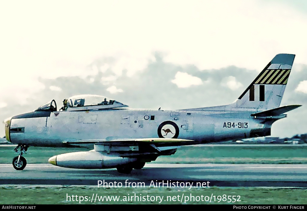 Aircraft Photo of A94-913 | Commonwealth CA-27 Sabre Mk30 | Australia - Air Force | AirHistory.net #198552