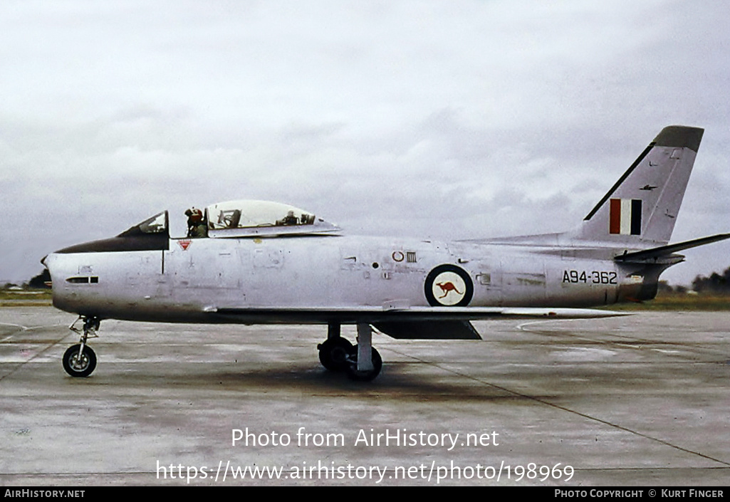 Aircraft Photo of A94-362 | Commonwealth CA-27 Sabre Mk32 | Australia - Air Force | AirHistory.net #198969