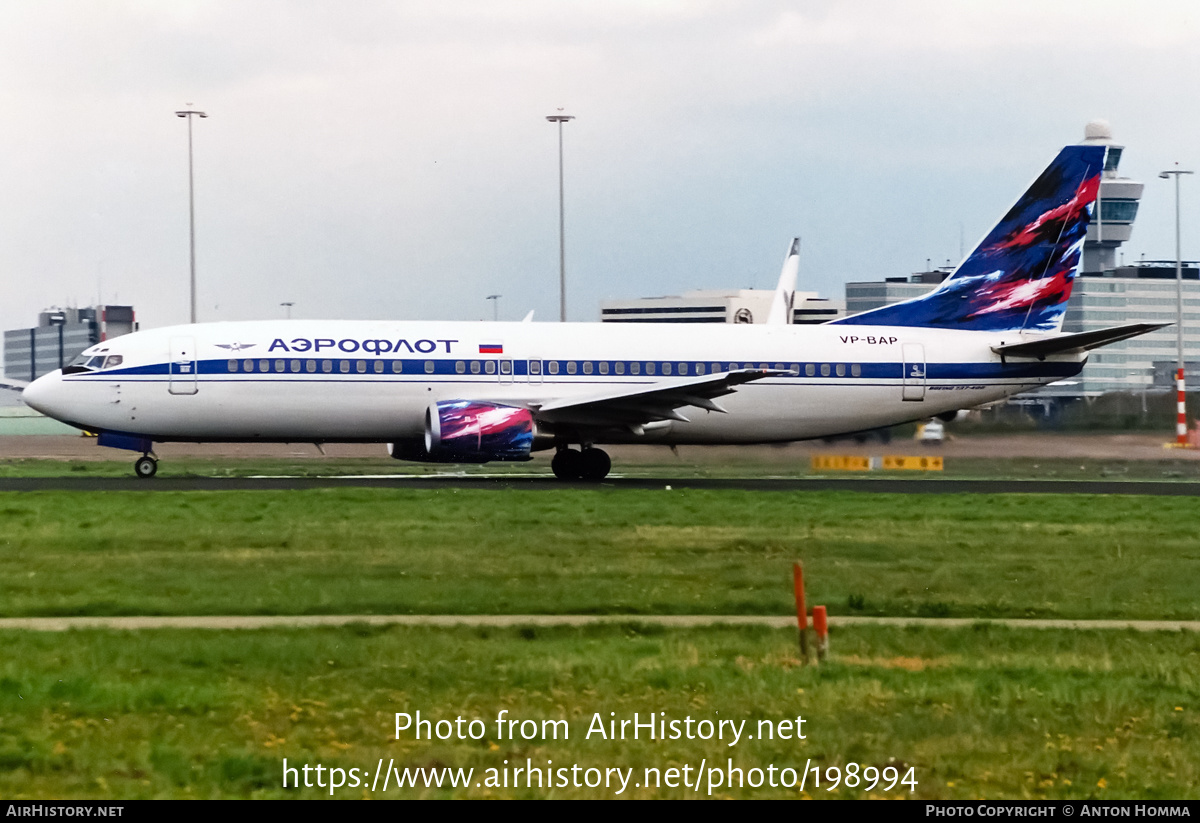 Aircraft Photo of VP-BAP | Boeing 737-4M0 | Aeroflot | AirHistory.net #198994