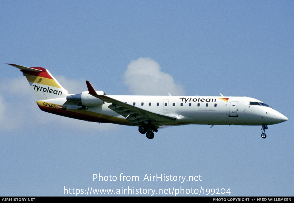 Aircraft Photo of OE-LCK | Canadair CRJ-200LR (CL-600-2B19) | Tyrolean Airways | AirHistory.net #199204