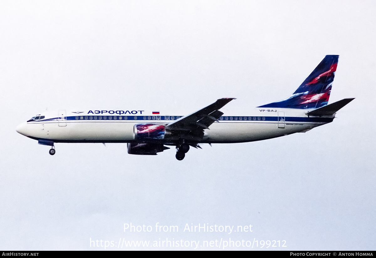 Aircraft Photo of VP-BAJ | Boeing 737-4M0 | Aeroflot | AirHistory.net #199212