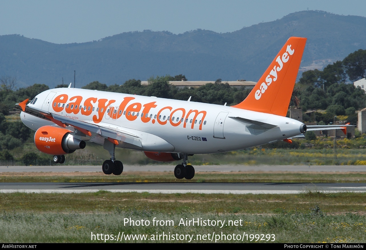 Aircraft Photo of G-EZED | Airbus A319-111 | EasyJet | AirHistory.net #199293