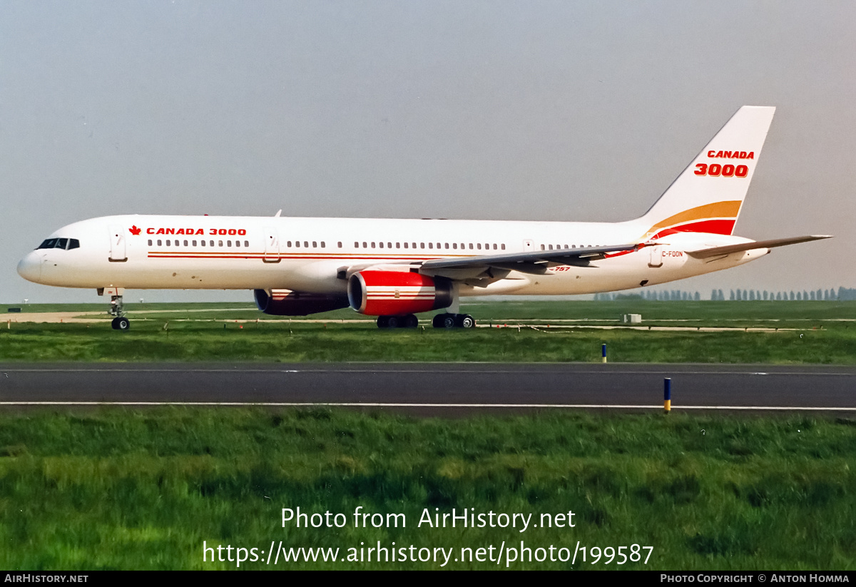 Aircraft Photo of C-FOON | Boeing 757-28A | Canada 3000 | AirHistory.net #199587