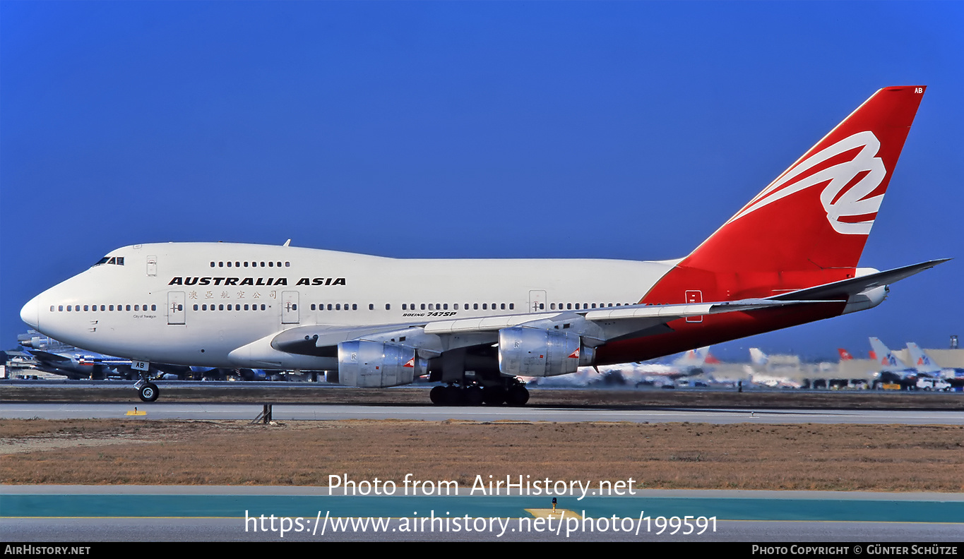 Aircraft Photo of VH-EAB | Boeing 747SP-38 | Australia Asia Airlines | AirHistory.net #199591