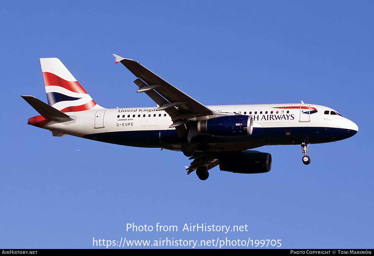 Aircraft Photo of G-EUPE | Airbus A319-131 | British Airways | AirHistory.net #199705