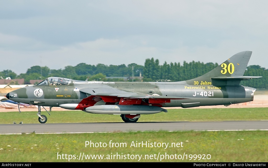 Aircraft Photo of G-HHAC / J-4021 | Hawker Hunter F58 | Switzerland - Air Force | AirHistory.net #199920